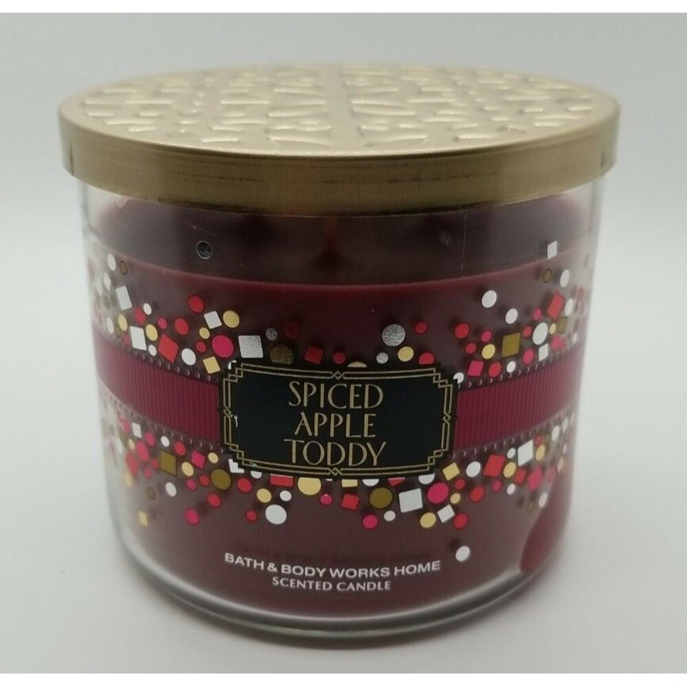 Bath & Body Works SPICED APPLE TODDY 3 Wick Jar Candle 14.5 Oz